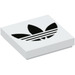 LEGO White Tile 2 x 2 with Adidas Trefoil with Groove (3068 / 76306)