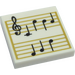 LEGO blanc Tuile 2 x 2 avec Noir Music Notes et Gold Lines avec rainure (3068 / 66586)