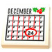 LEGO blanc Tuile 2 x 2 avec Calendar page DECEMBER Autocollant avec rainure (3068)