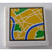 LEGO White Tile 2 x 2 with City Map Street View Sticker with Groove (3068)