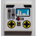 LEGO White Tile 2 x 2 with Control Panel with Display Sticker with Groove (3068)