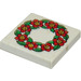 LEGO White Tile 2 x 2 with Flower Ring Pattern with Groove (3068)