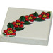 LEGO White Tile 2 x 2 with Flowers with Groove (3068)