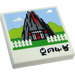 LEGO White Tile 2 x 2 with Garmaddon Volcano Home and White Fence with Groove (3068 / 34781)
