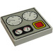 LEGO White Tile 2 x 2 with Gauges and Red Button with Groove (3068)