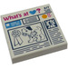 LEGO Wit Tegel 2 x 2 met Heartlake Newspaper - What&#039;s At (Hart)? met groef (3068 / 21220)