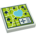 LEGO White Tile 2 x 2 with Heartlake Park Map with Groove (3068 / 36724)