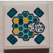 LEGO Hvit Tile 2 x 2 med Honeycomb og Dice Klistremerke med Rille (3068)