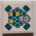 LEGO Weiß Fliese 2 x 2 mit Honeycomb und Dice Aufkleber mit Nut (3068)