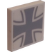 LEGO White Tile 2 x 2 with Iron Cross Sticker with Groove (3068)