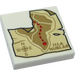 LEGO White Tile 2 x 2 with Isla nublar Map with Groove (3068 / 53286)