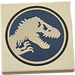 LEGO White Tile 2 x 2 with Jurassic World Logo with Groove (3068 / 21639)