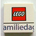 LEGO White Tile 2 x 2 with Lego Logo and &#039;amilieda&#039; with Groove (3068)