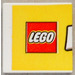 LEGO White Tile 2 x 2 with LEGO Logo on Yellow Background with Groove (3068)