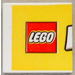 LEGO Blanc Tuile 2 x 2 avec LEGO logo sur Jaune Background avec rainure (3068)