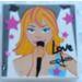LEGO White Tile 2 x 2 with &#039;Love&#039; and Female Singer with Groove (3068)