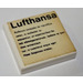 LEGO White Tile 2 x 2 with Lufthansa Sticker with Groove (3068)