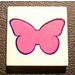 LEGO White Tile 2 x 2 with Magenta Butterfly with Groove (3068)