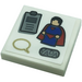 LEGO Weiß Fliese 2 x 2 mit Magnets, &#039;YADA&#039;, Superman Minifigure, und Speech Blase Aufkleber mit Nut (3068)