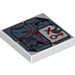 LEGO Weiß Fliese 2 x 2 mit Map mit rot Schlüssel mit Nut (3068 / 23091)
