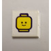LEGO White Tile 2 x 2 with Minifigure Head Sticker with Groove (3068)