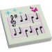 LEGO White Tile 2 x 2 with Music Notes with Groove (3068 / 10215)