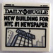LEGO White Tile 2 x 2 with Newspaper &#039;DAILY BUGLE&#039; and &#039;NEW BUILDING FOR NYC #1 NEWSPAPER&#039; with Groove (3068)