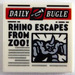 LEGO White Tile 2 x 2 with Newspaper &#039;DAILY BUGLE&#039; and &#039;RHINO ESCAPES FROM ZOO!&#039; with Groove (3068)