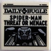 LEGO White Tile 2 x 2 with Newspaper &#039;DAILY BUGLE&#039; and &#039;SPIDER-MAN THREAT OR MENACE&#039; with Groove (3068)