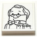 LEGO White Tile 2 x 2 with Picture of Mr. Hooper Sticker with Groove (3068)