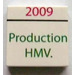 LEGO White Tile 2 x 2 with Red 2009 and Green Prodcution HMV. with Groove (3068)