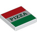 LEGO Weiß Fliese 2 x 2 mit rot und Green Streifen und Pizza mit Nut (3068 / 29716)