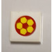 LEGO White Tile 2 x 2 with Red and Yellow Football Sticker with Groove (3068)