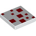 LEGO White Tile 2 x 2 with Red Squares with Groove (26827 / 67533)