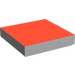 LEGO blanc Tuile 2 x 2 avec rouge avec rainure (3068)