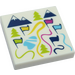 LEGO White Tile 2 x 2 with Ski Map, Mountains, Flags with Groove (3068 / 33800)
