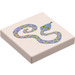LEGO White Tile 2 x 2 with Snake with Groove (3068 / 51359)