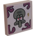 LEGO White Tile 2 x 2 with Squidward and Dirt Sticker with Groove (3068)