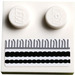 LEGO blanc Tuile 2 x 2 avec Goujons sur Bord avec Noir Rayures et Medium Stone grise Tassles Autocollant (33909)