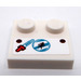 LEGO White Tile 2 x 2 with Studs on Edge with Pipette and Insect in Water Drop Sticker (33909)