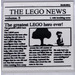 LEGO White Tile 2 x 2 with &#039;THE LEGO NEWS&#039; with Groove (3068 / 73021)