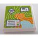 LEGO White Tile 2 x 2 with Topographic Map Sticker with Groove (3068)