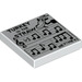 LEGO White Tile 2 x 2 with Turkey in the Straw Sheet Music Decoration with Groove (3068 / 60370)