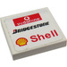 LEGO White Tile 2 x 2 with Vodafone, Bridgestone and Shell Logo pattern Sticker with Groove (3068)