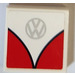 LEGO blanc Tuile 2 x 2 avec Volkswagen logo et rouge Curves Autocollant avec rainure (3068)