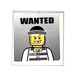 LEGO White Tile 2 x 2 with Wanted Sticker with Groove (3068)