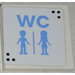 LEGO blanc Tuile 2 x 2 avec WC, Woman et Man Autocollant avec rainure (3068)