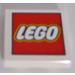 LEGO Weiß Fliese 2 x 2 mit Weiß &#039;LEGO&#039; auf rot Background Aufkleber mit Nut (3068)