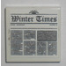 LEGO White Tile 2 x 2 with &#039;Winter Times&#039; Newspaper Sticker with Groove (3068)