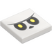 LEGO White Tile 2 x 2 with Yellow Eyes Angry Face with Groove (3068 / 76900)